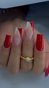 824K views · 2.5K reactions | Red & White Christmas Nails · Classic Holiday Magic ✨ #rednails #christmas #festivenails #nailinspo | Manichiura cu gel | Facebook