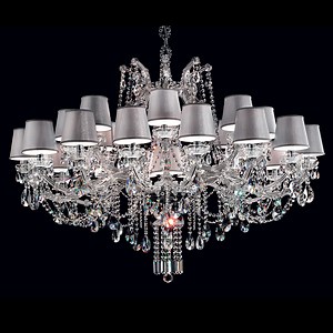 [Hot Item] Chandelier Maria Theresa with Silver Shade Ceiling Fixtures Big Chandelier Crystal Lamp