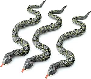 3pcs Inflatable Snake Animal Blow Up Snake for Garden Pool Tricky Game