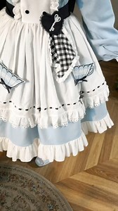 27 reactions | Tea Cups Apron Alice Blue Dress  Adorned with a charming key brooch  scarf at the waist. Preorder now by searching "DITDL-001" on devilinspired.com and get 7% OFF – just $97.00! Shop now for a whimsical, fairytale-inspired look! ✨ #alicedress #aliceinwonderland #lolitadress #lolitafashion | Devilinspired | Facebook