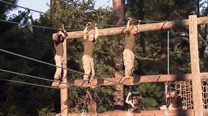 Great Confidence Course Overview Video During the two rounds of the Confidence Course, recruits will face 11 unique challenges, each more demanding than the one before. Recruits will first complete the course individually and then in 4-man fire-teams, adding teamwork to the physical challenge. The course increases recruits’ physical strength and, as the name implies, confidence. | Recruit Training Photography