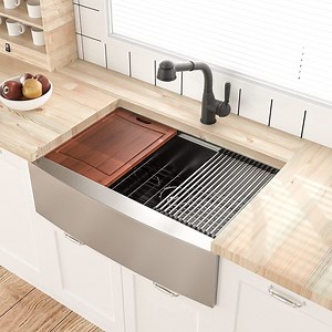 [Hot Item] 840X530X250mm Workstation Ledge Undermount 304 Stainless Steel Kitchen Sink