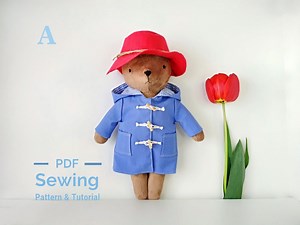 Teddy Bear Sewing Pattern: Plush Bear Doll With Coat & Hat (PDF Tutorial) - Etsy
