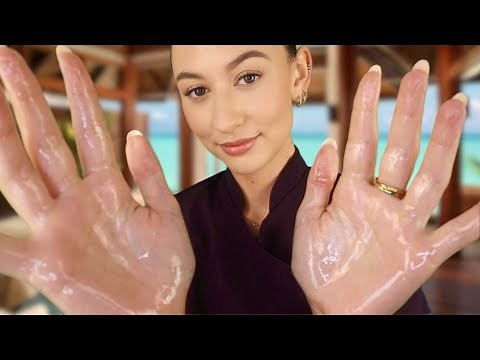 ASMR Beach Spa Massage Roleplay ☀️ Facial & Full Body Oil Massage Roleplay for Sleep