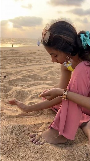 Look what we found by the Goa beaches😱 we loved collecting them🐚😍#goa #beachlife #seashell #twins