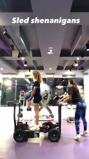 The sled push is a functional full-body exercise that targets your quads, glutes, hip flexors, calves, hamstrings, core, triceps, chest, and shoulders. Depending on your goals, you can push the sled with minimal weight for a longer duration or stack on the resistance and push for a shorter distance. | Anytime Fitness Five Dock | Facebook