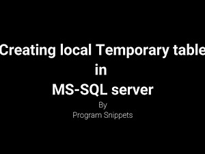 Create local temporary table in MS SQL Server