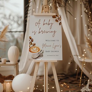 A Baby is Brewing Welcome Sign Template, Coffee Baby Shower Welcome Sign, Gender Neutral Baby Shower Theme,espresso Theme Shower - Etsy