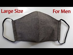 Large Size Face Mask for Men | How to Make a Men's Face Mask with Filter Sewing Tutorial, Mascarilla