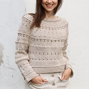 Crochet Lace Sweater Pattern Long Sleeve Women Pullover Easy Digital PDF - Etsy UK