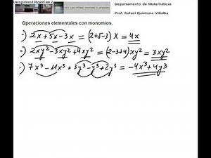 Operaciones con monomios