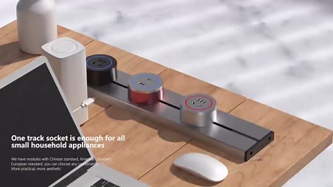 Power Outlet Strip, Wall Mount Power Strip 19.68 inch 8000W Power Outlet Track, 3 AC Outlet adapters 1875W Modern Wall Power Strip,Suitable for Kitchen, Living Room, Study, Office (Black) ﻿