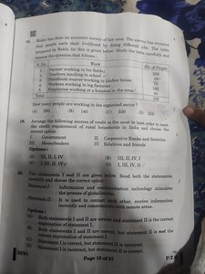 Rakhi has done an economic survey of her area. The survey has r... | Filo