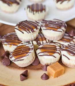 Salted Caramel Mini Cheesecakes (video)