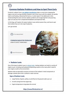 Common Radiator Problems and How to Spot Them Early - SlideServe