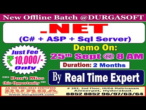.NET (C# + ASP + Sql Server) Offline Training @ DURGASOFT