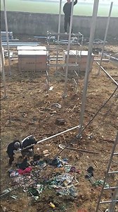 Installation Of A Metal Structure On Screw Piles – Screwing Process