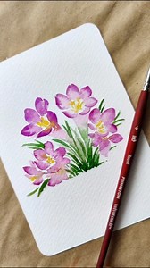 Day 5 of #PrincetonFlorals2023 - Crocus. Learn to paint watercolour cricus for this spring florals challenge. 🎨Colours: @paulrubensart Fresh Purple, Cadmium Yellow, & Olive Green 🖌️Brushes: @princetonbrush Velvetouch #4 Paper: @etchr_lab postcards - - #claricegomesdesigns #claricegomeswatercolour #looseflorals #loosewatercolor #wetonwettechnique #learnwatercolor #watercolorflowers #learntopaint #simplewatercolorflowers #youtubetutorial #freevideotutorials #princetonbrushes #watercolorcrocus #p