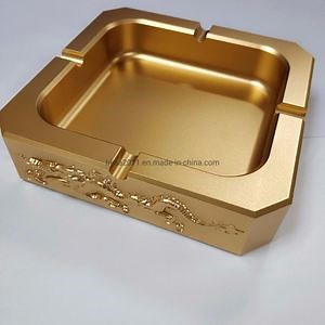 [Hot Item] Customized CNC Machining Gold Anodized Aluminum Ashtray