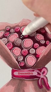 BEAUTIFUL Bouquet Drawing Tutorial! #drawing #howtodraw #drawingtutorial #arttutorial #lifehacks #bouquet #flowerart #artist #valentinesday #trending #foryoureels | CrescentArts