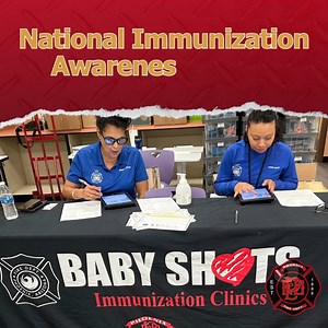 August is #NationalImmunizationAwarenessMonth, and your Phoenix Fire Department wants to remind you of our FREE immunization program for children under 18 years old. Visit our website (bit.ly/45qFVrN) to learn more about our vaccination program. | Phoenix Fire Department