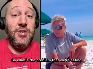 397K views · 4.3K reactions | woman upset people are eating on the beach #reaction #fblifestyle #beachlife | Dramatic Shenanigans | Facebook