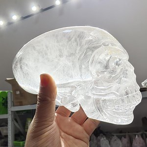 Natural Clear Quartz Alien Skull Sculpture, Crystal Skull Decor, Metaphysical Carving - Etsy Australia