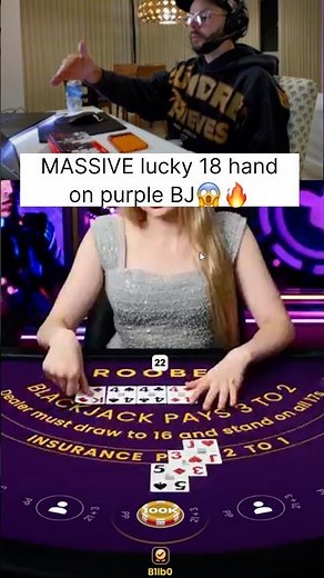 MASSIVE lucky 18 hand on purple BJ😱🔥