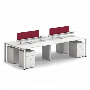 [Hot Item] Wooden 4 Person Partition Multi-Office Table Office Coworking Workstation