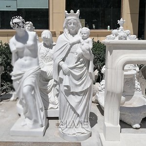 [Hot Item] China Factory Life Size White Stone Religious Virgin Mary Sculpture Marble Baby Jesus Mother Mary Statue for Church