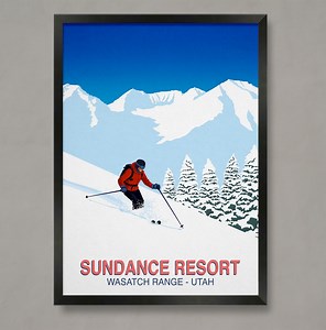Sundance Ski Resort Poster: Utah Winter Landscape Art Print - Etsy
