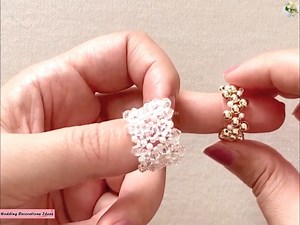 3K views · 63 reactions | How to Make Easy Bead Ring Tutorial  Materials   Glass beads 4mm 56 pieces  Small round beads 28 pieces  Pearls 2mm 28 pieces  Thread | Wedding Decoration Ideas | Facebook