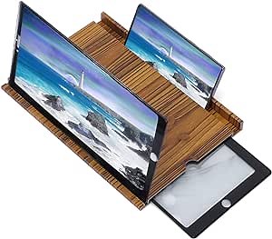 12” Screen Magnifier for Cell Phone, Phone Screen Magnifier, 3D HD Magnifing Screen Enlarger for Movies, Videos, Mobile Phone Stand with Screen Amplifier – Compatible with All Smartphones