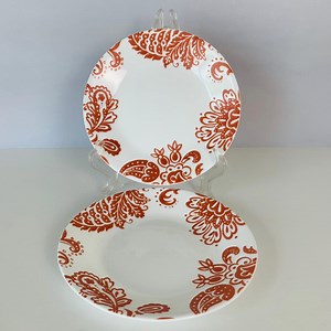 2 CORELLE RED PAISLEY Small Plates, Corelle Corning Bread and Butter Appetizer Dessert Plates, 6-3/4" D Corelle Dishes, Snack Plates - Etsy