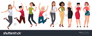 Vector Illustration Different Womengirl Long Hair Stock Vector (Royalty Free) 1094529683 | Shutterstock