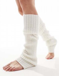 Lindex rib legwarmer in cream | ASOS