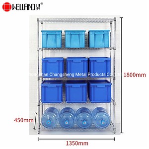 [Hot Item] Free Standing Wire Shelves Type Adjustable 5 Tiers Chrome Metal Garage Storage Shelving Systems