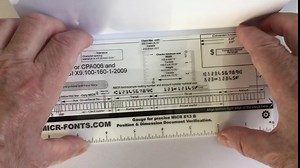 Mounted MICR Gauge for Cut Checks