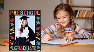 JUESMOS Preschool Graduation Picture Frame 2026 - Prek Kindergarten Graduations Gifts - Preschool Graduate Photo Frame My First Grad Picture Frame Gifts for Kids Boys Girls