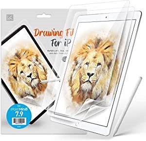 KAN [2 Pack Paper Textured Screen Protector for iPad mini 7.9 Inch (5th Gen 2019), Support Anti Glare/Face ID, Compatible with Apple Pencil Matte Film Like Paper