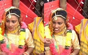 Viral Video: Angry Bride Slaps Groom for Chewing Tobacco During Wedding Ceremony | WATCH