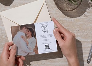Foto Hochzeitseinladung mit QR Code (Digitaler Download), 13x18 cm - Etsy.de