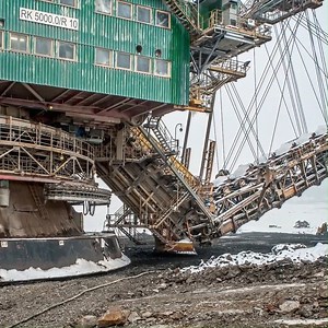 RK 5000.0/R10 bucket chain excavator leaving the CSA lignite strip mine to a parking site above the mine after mining has ceased. 💪🏻 Credit: Ibra Ibrahimovič #EandCmedia #PileBuck #excavator #heavyequipment #construction | Equipment & Contracting