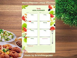 Weekly Menu Planner Meal Planner | Minimalist Printable PDF for Organized Meal Prep | Instant Download PDF | Simple Meal Prep Planner - Etsy Australia