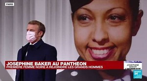 Emmanuel Macron rend hommage à Joséphine Baker lors de son entrée au Panthéon