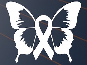 Cancer Ribbon Butterfly Decal Sticker Car Window Breast Cancer Awareness Wings Survivor - Etsy Australia