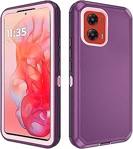 Asuwish Phone Case for Motorola Moto G Stylus 5G 2024 Cell Cover Hybrid Rugged Shockproof Hard Protective Drop Proof Full Body Heavy Duty Mobile Accessories G5 Women Men Purple