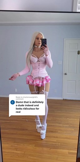 Replying to @charlenewaight4 so you don't think I'm cute? 🥺😭 #crossdresser #trans #genderfluid #crossdressing