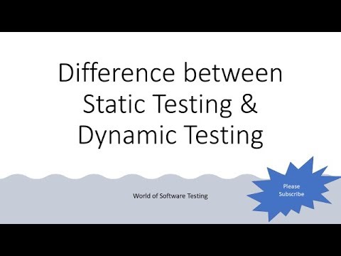 Difference between Static Testing & Dynamic Testing | Software Testing