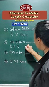 Kilometer to Meter Length Conversion #lengthconversion #metricunits #math #kilometertometer #mathtutorial #metricconversion #mathlearning | Unang Math